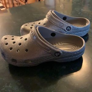 Sparkle crocs. Worn once inside.